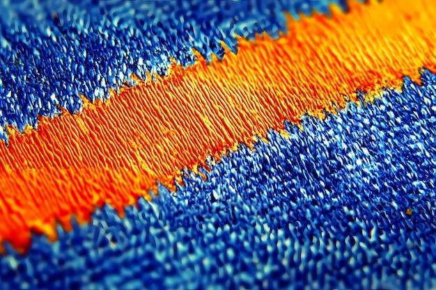 detaliu cusătură colorată