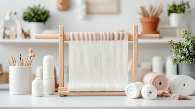 atelier cu mese și materiale de cusut